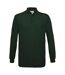 Polo homme manches longues - PU414 - vert bouteille