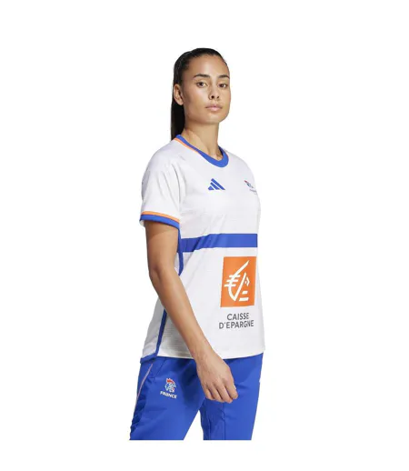 Maillot Handball Motif/style France Ffr Femme Blanc Adidas