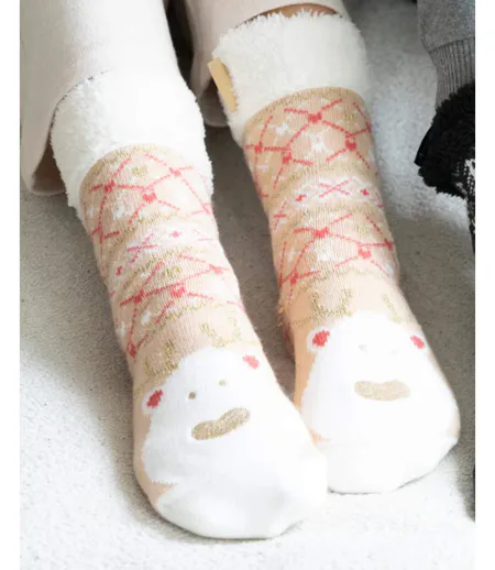 Isotoner Chaussettes d'intérieur femme ultra confortables et légères, semelle à picots antidérapants