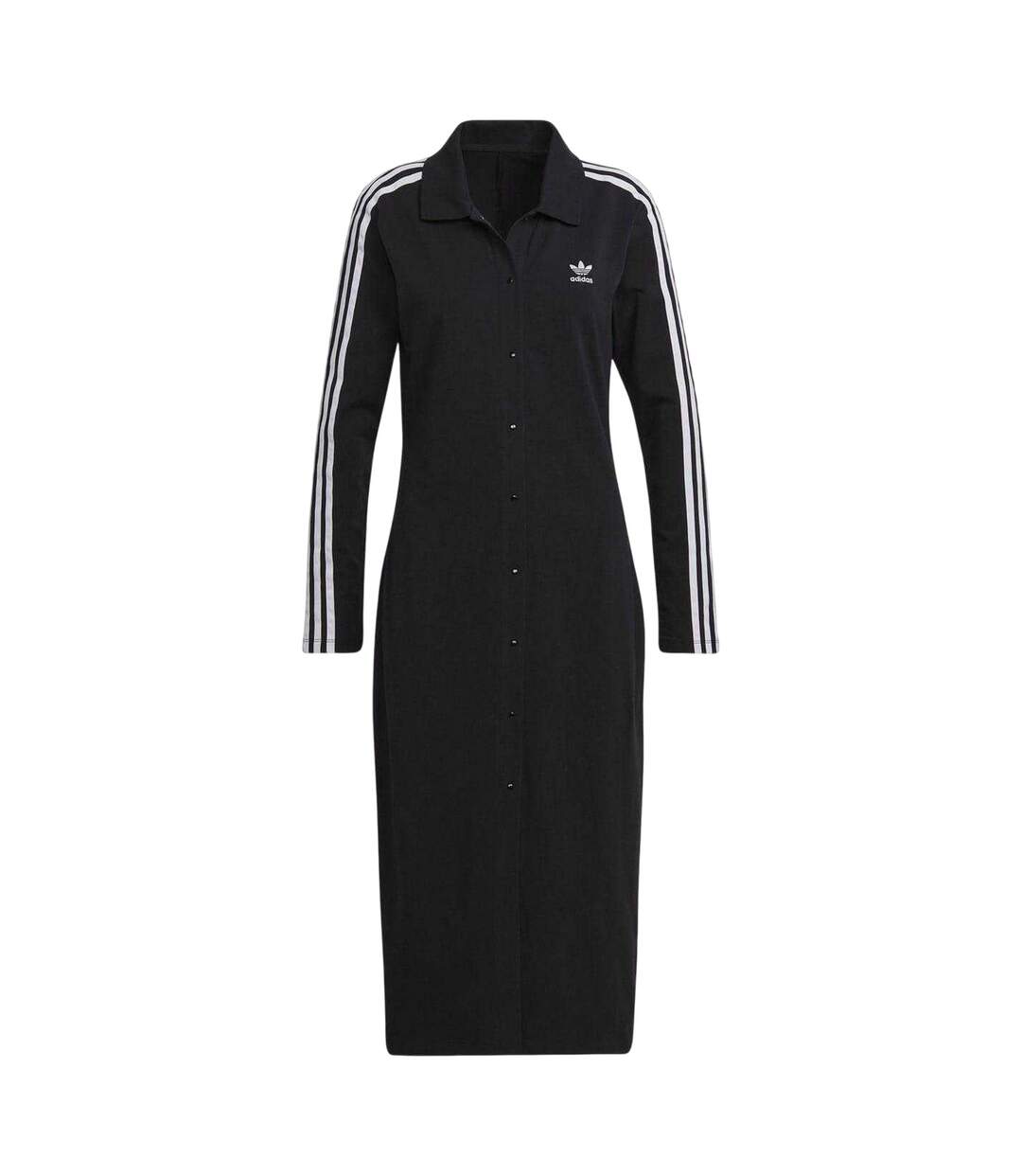 Womens/ladies Originals Midi Shirt Dress Black Adidas-2