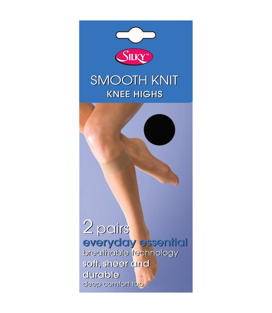 Silky Womens/Ladies Smooth Knit Knee Highs (2 Pairs) (Black) - UTLW251-2