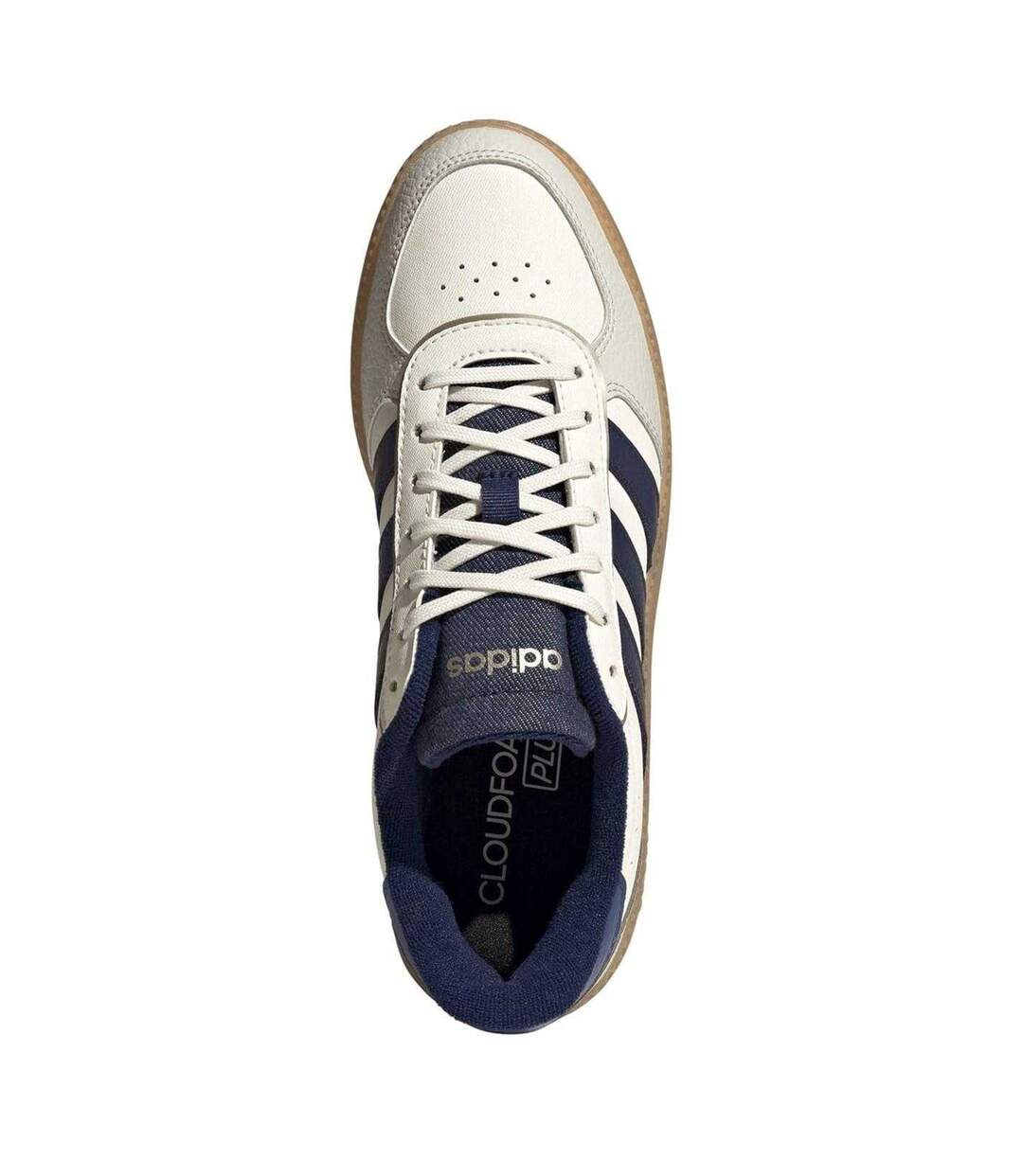 Womens/ladies Breaknet 3 Stripes Leather Trainers White Blue Adidas-4