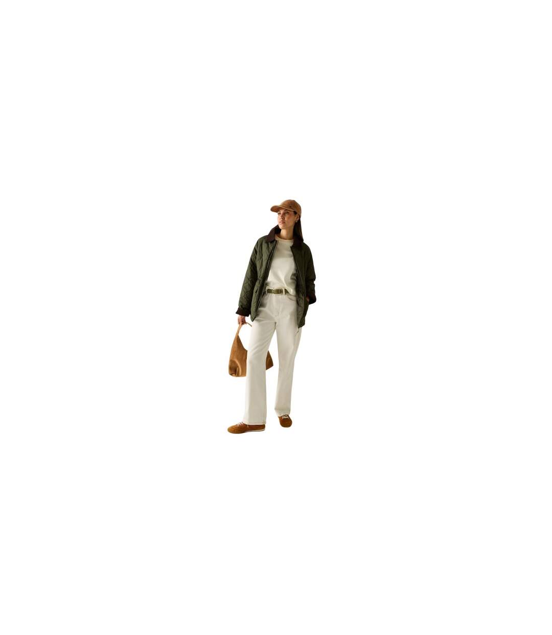 Womens/ladies Amira Quilted Padded Jacket Dark Khaki Regatta-1