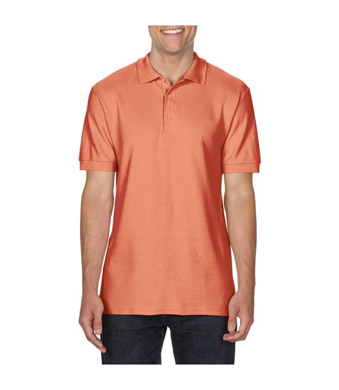 Polo de sport homme orange Gildan-3