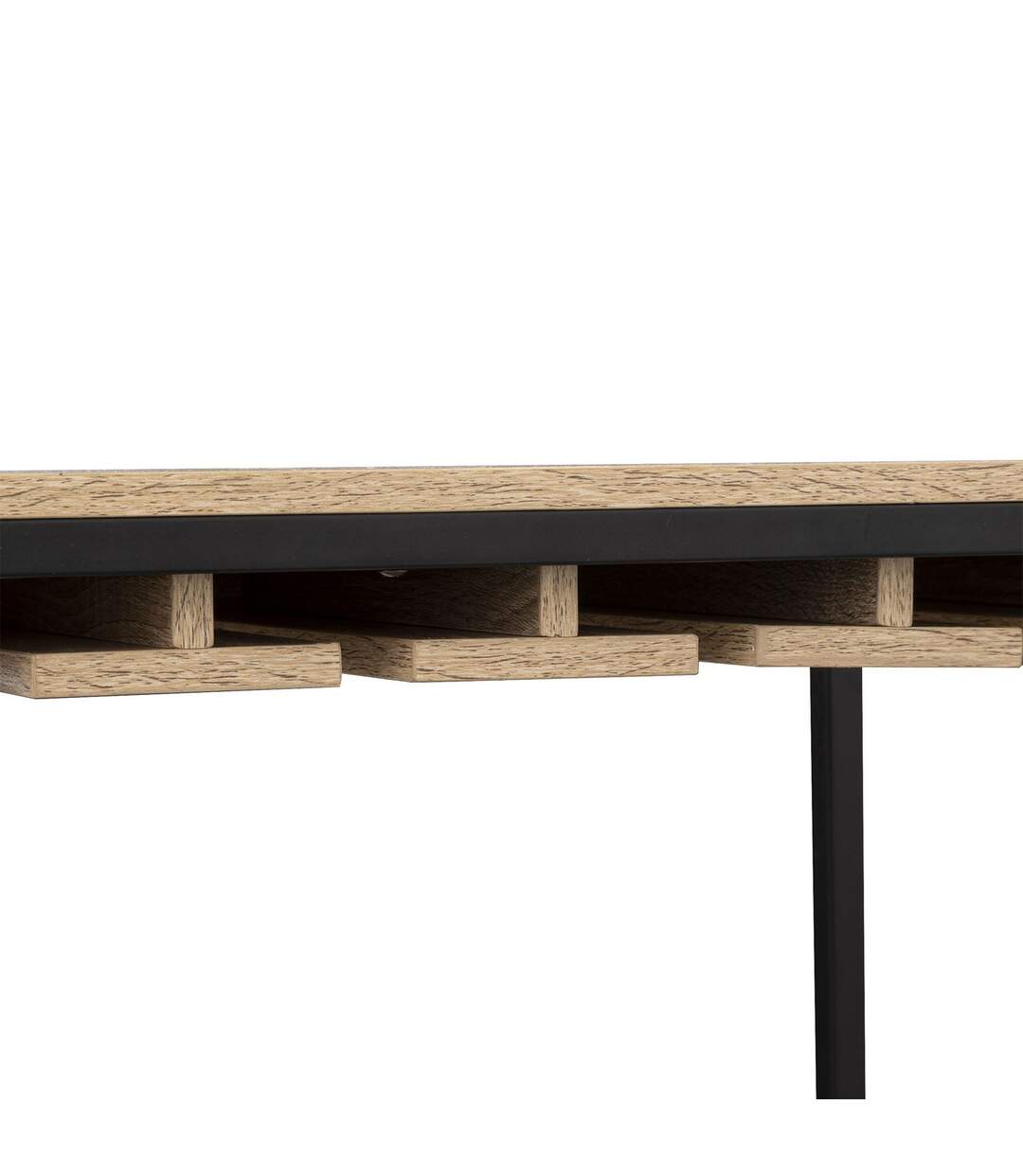 Meuble bar avec rack pour 25 bouteilles en bois ALIAJ - Noir-5