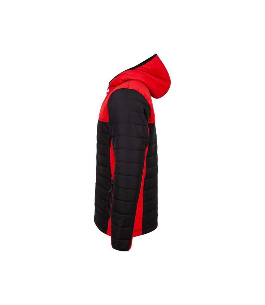 Finden & Hales Mens Contrast Padded Jacket (Black/Red)