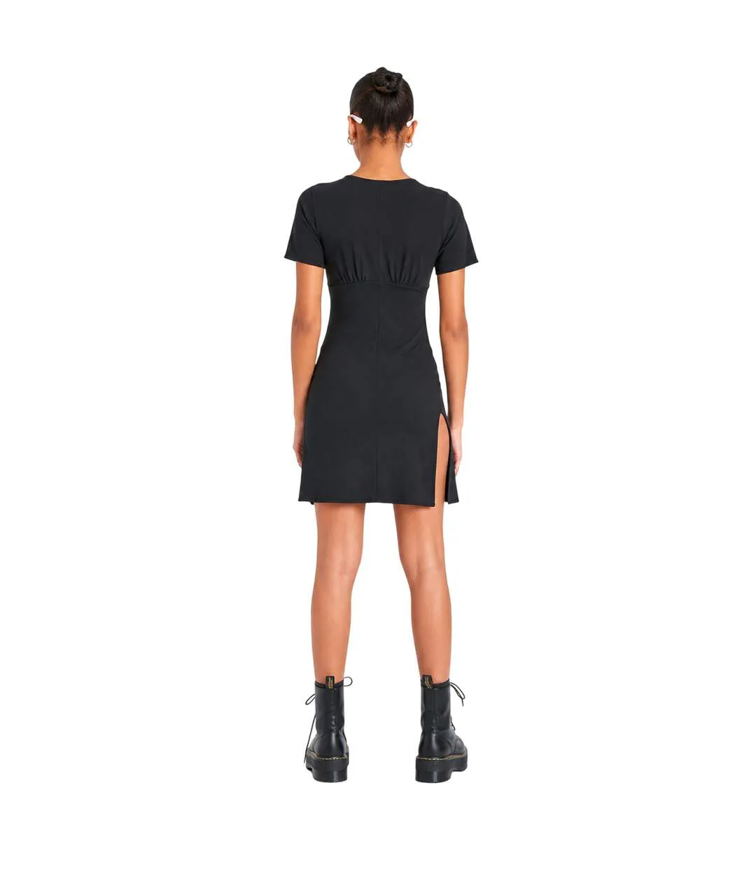 Womens/ladies Short-sleeved Mini Dress Black Missy Empire-3