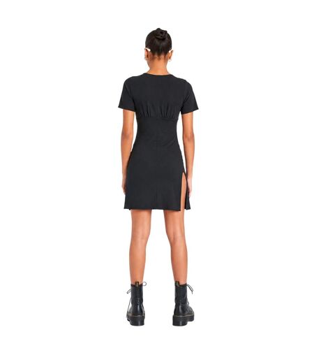 Womens/ladies Short-sleeved Mini Dress Black Missy Empire