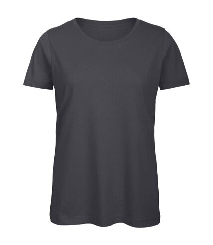 Womens/ladies organic t-shirt dark grey B&C