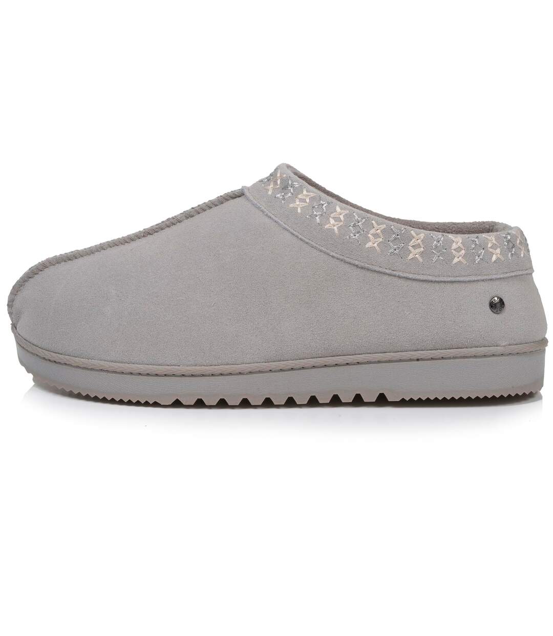 Isotoner Chaussons Bottillons femme dessus cuir, semelle confort-3