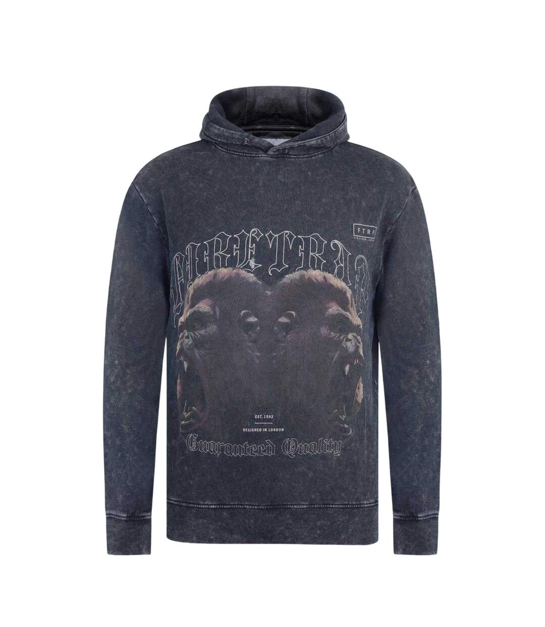 Mens Gorilla Hoodie Acid Black Firetrap-2