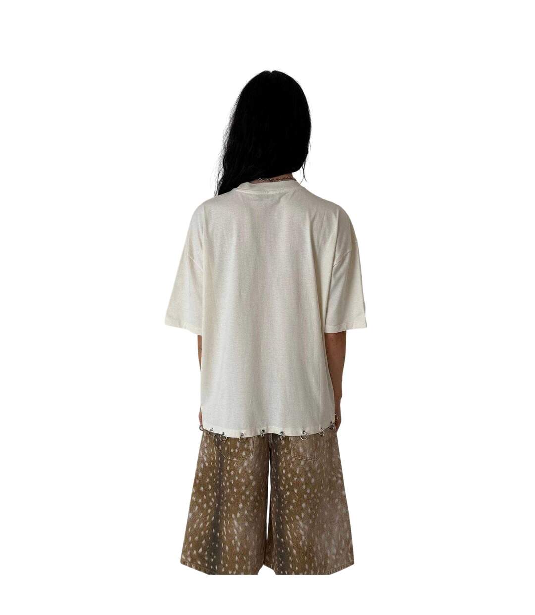 Unisex Adult Deer T-shirt Ecru The Ragged Priest-2
