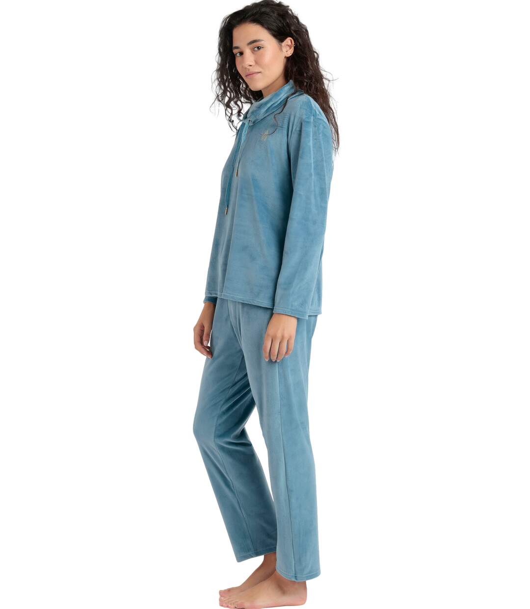 Pyjama velours pantalon sweat à col montant Luxury Velvet Admas-2