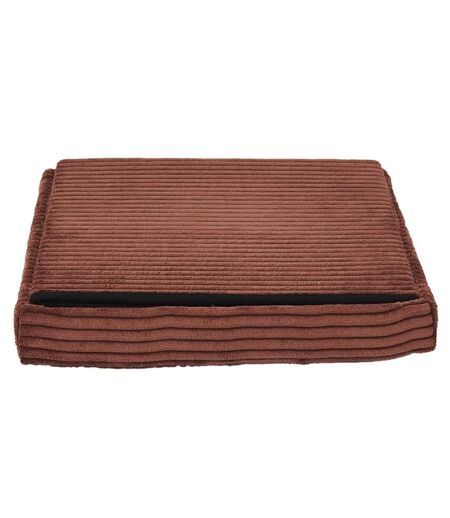 Pouf Coffre Pliable Côtelé Scott 38cm Terracotta