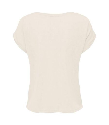 T-shirt long femme sable blanc Build Your Brand