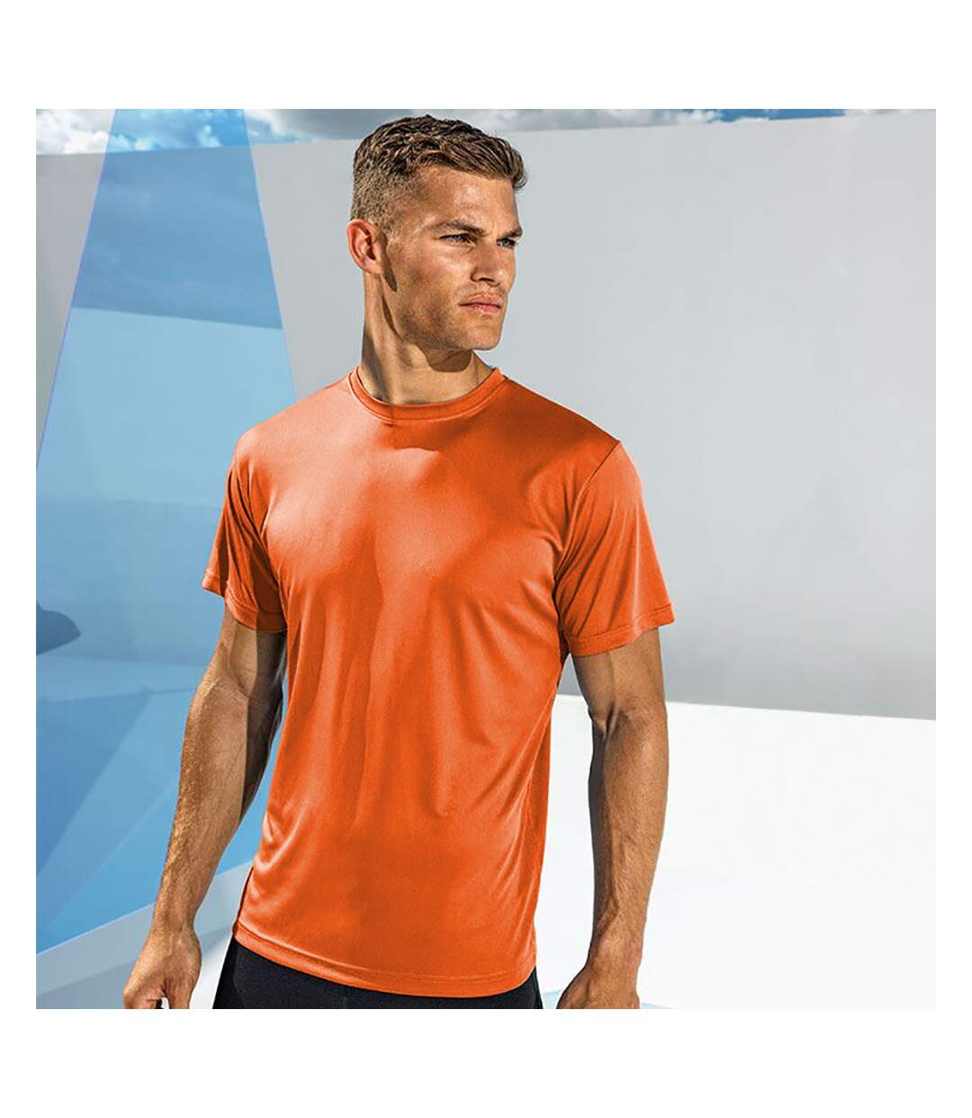 T-shirt de fitness à manches courtes homme orange Tri Dri