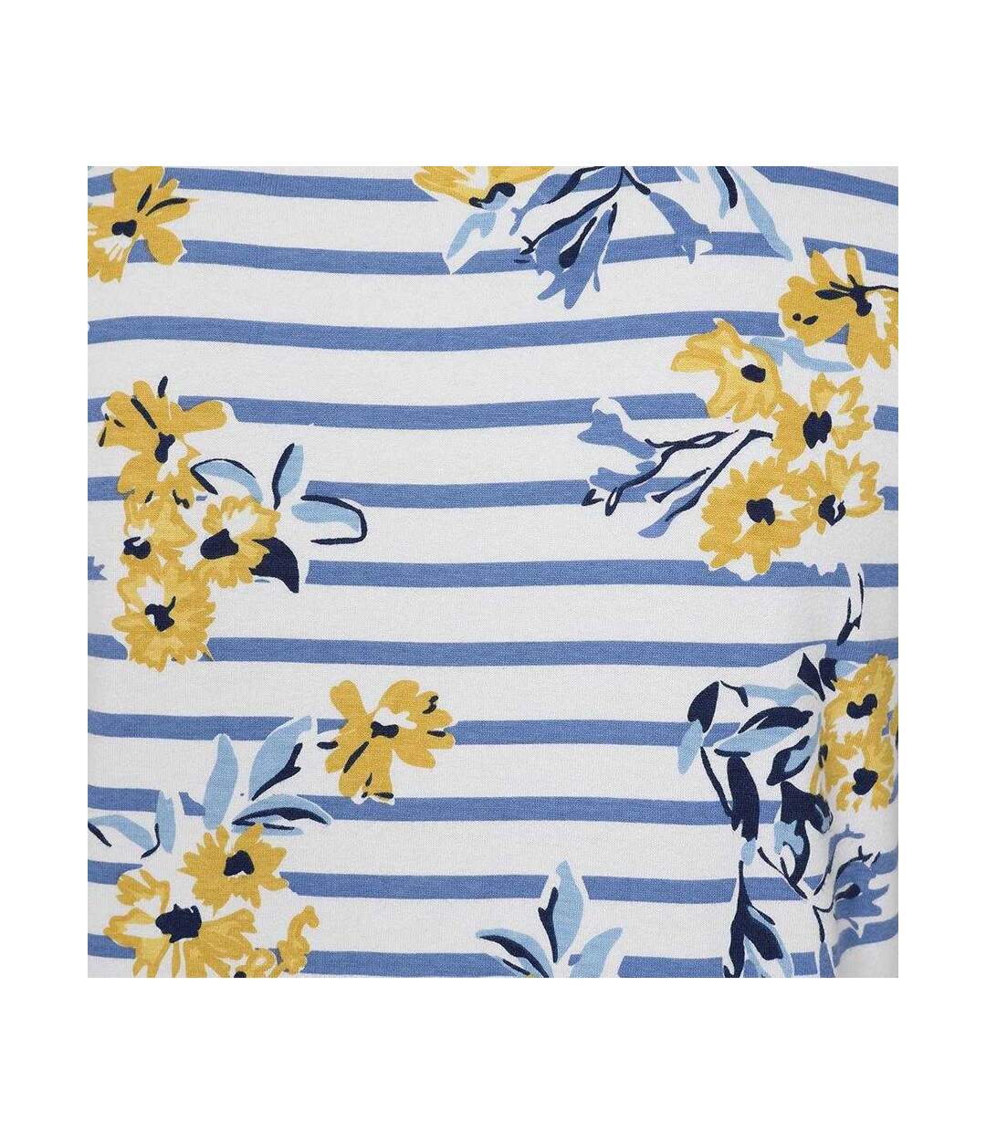 Womens/ladies Meadow Floral Stripes Vest Top White Blue Yellow Lazy Jacks-3