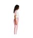 Womens/ladies Velour Crop T-shirt Ecru SikSilk-3