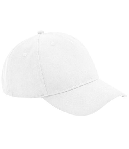 Unisex adult organic cotton 5 panel baseball cap white Beechfield