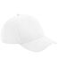 Unisex adult organic cotton 5 panel baseball cap white Beechfield-1