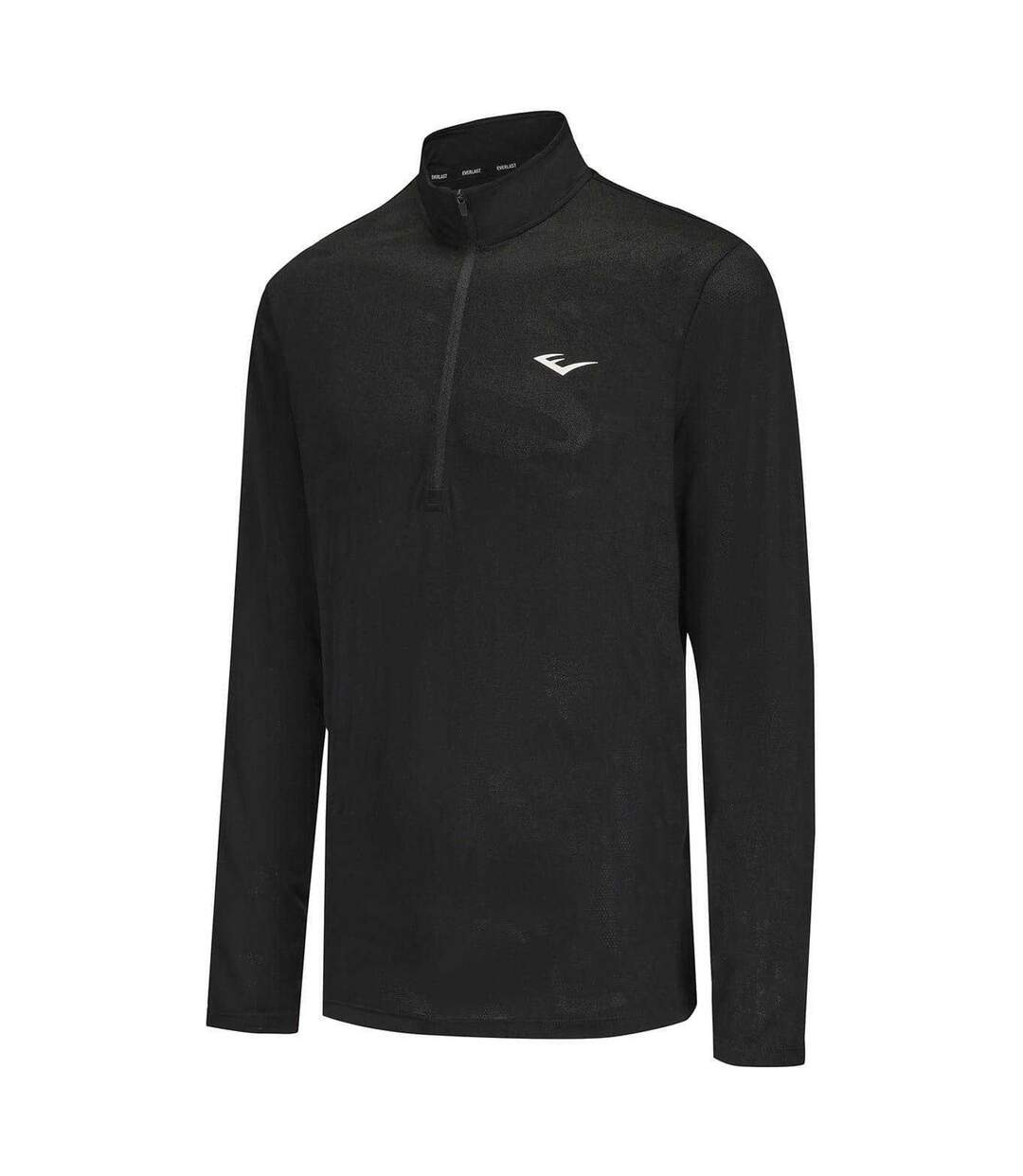 Mens Mock Neck Regular Long-sleeved Top Black Everlast-3