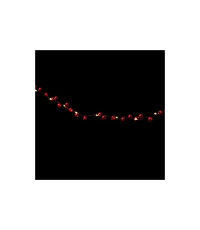 Guirlande Lumineuse Boules Bois 220cm Rouge