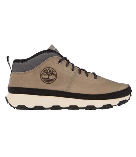 Mens winsor trail leather mid cut trainers taupe Timberland