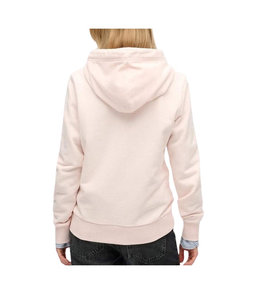 Sweat zippé rose clair femme superdry essential-2
