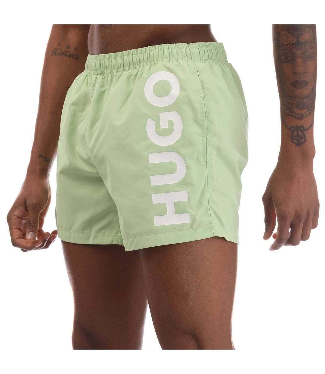Short De Bain Style Logo Abas Homme Vert Hugo-3