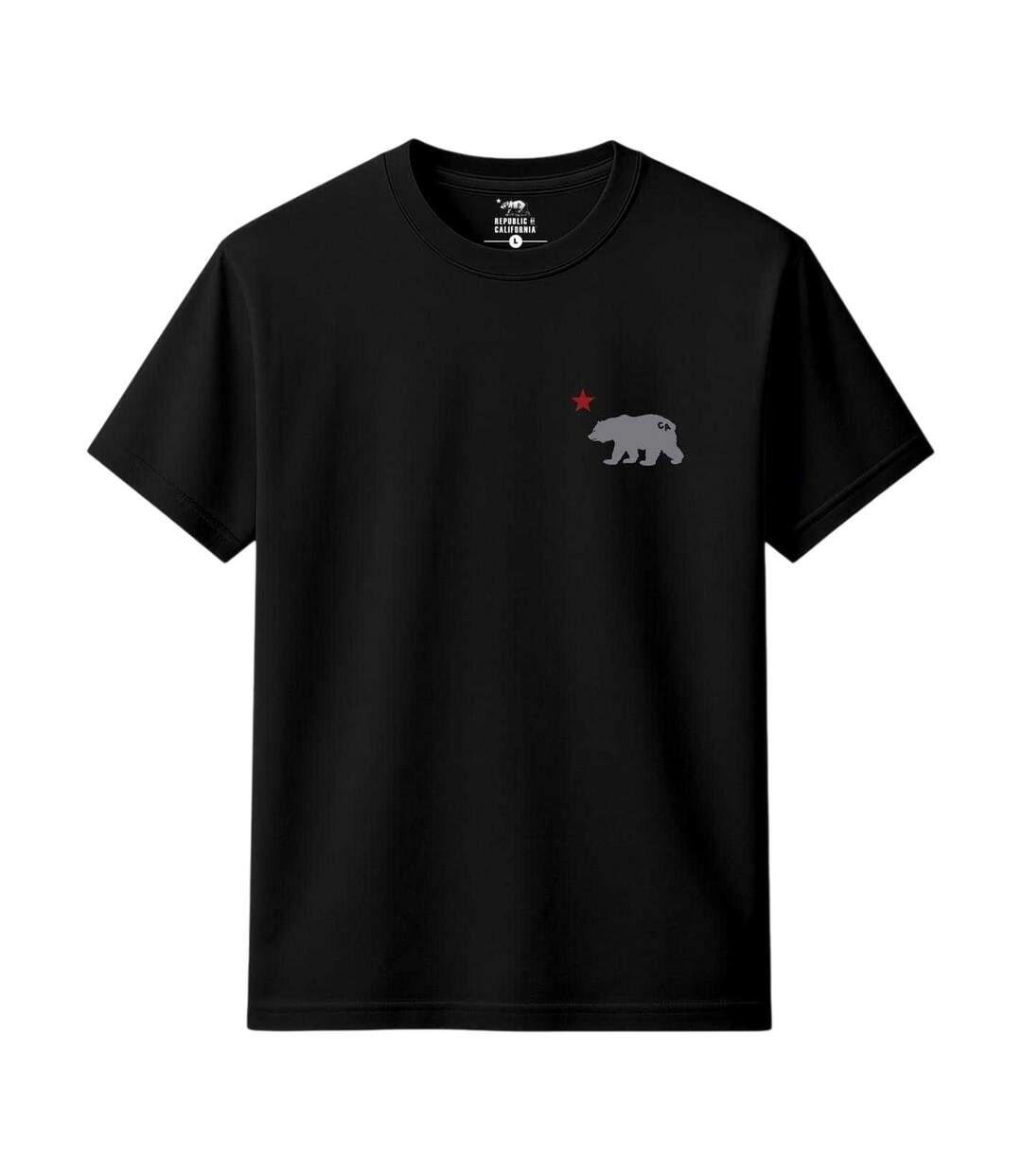 Mens Cali Crew Neck T-shirt Black Republic Of California-2