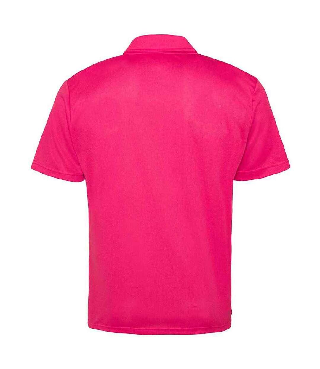 Mens moisture wicking polo shirt hot pink AWDis Cool