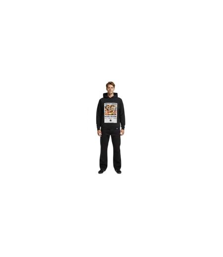 Mens Spike Island Graphic Print Overhead Hoodie Black Pretty Green