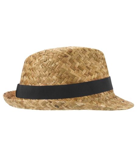 Chapeau d´été pricus adulte naturel / noir uni Floso