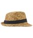 Chapeau d´été pricus adulte naturel / noir uni Floso-3