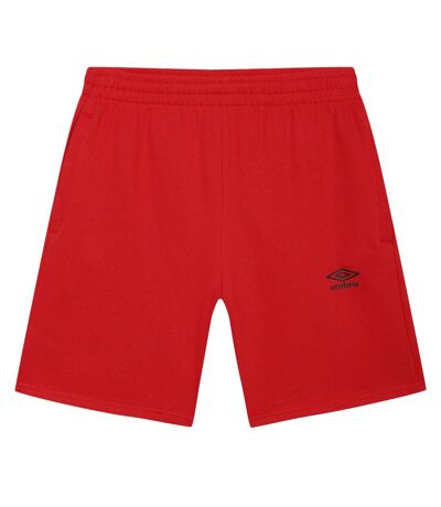 Mens fleece logo casual shorts vermillion Umbro