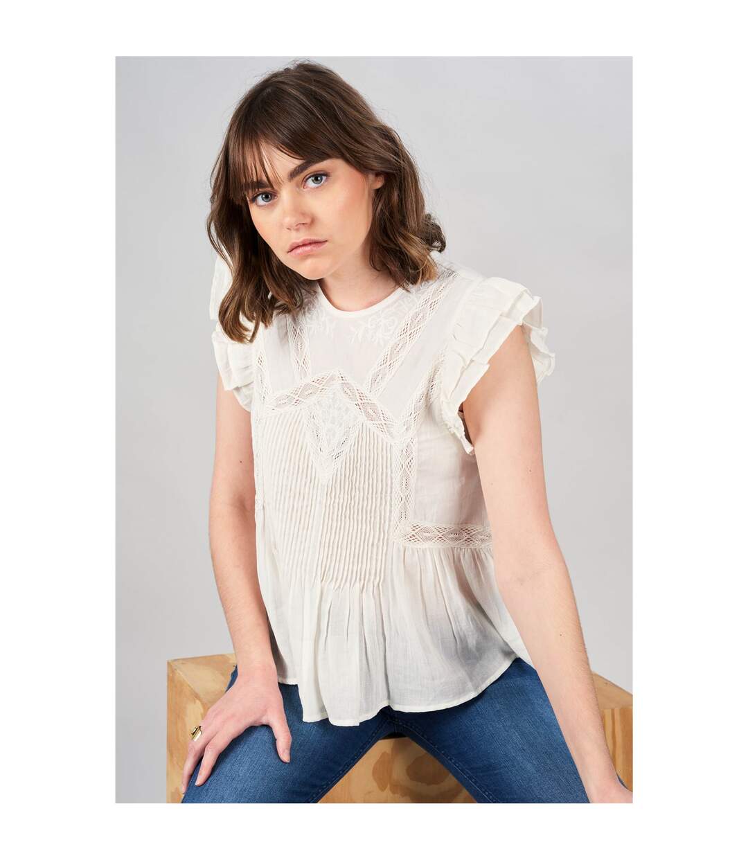 Blouse sans manches à volants ILDYA