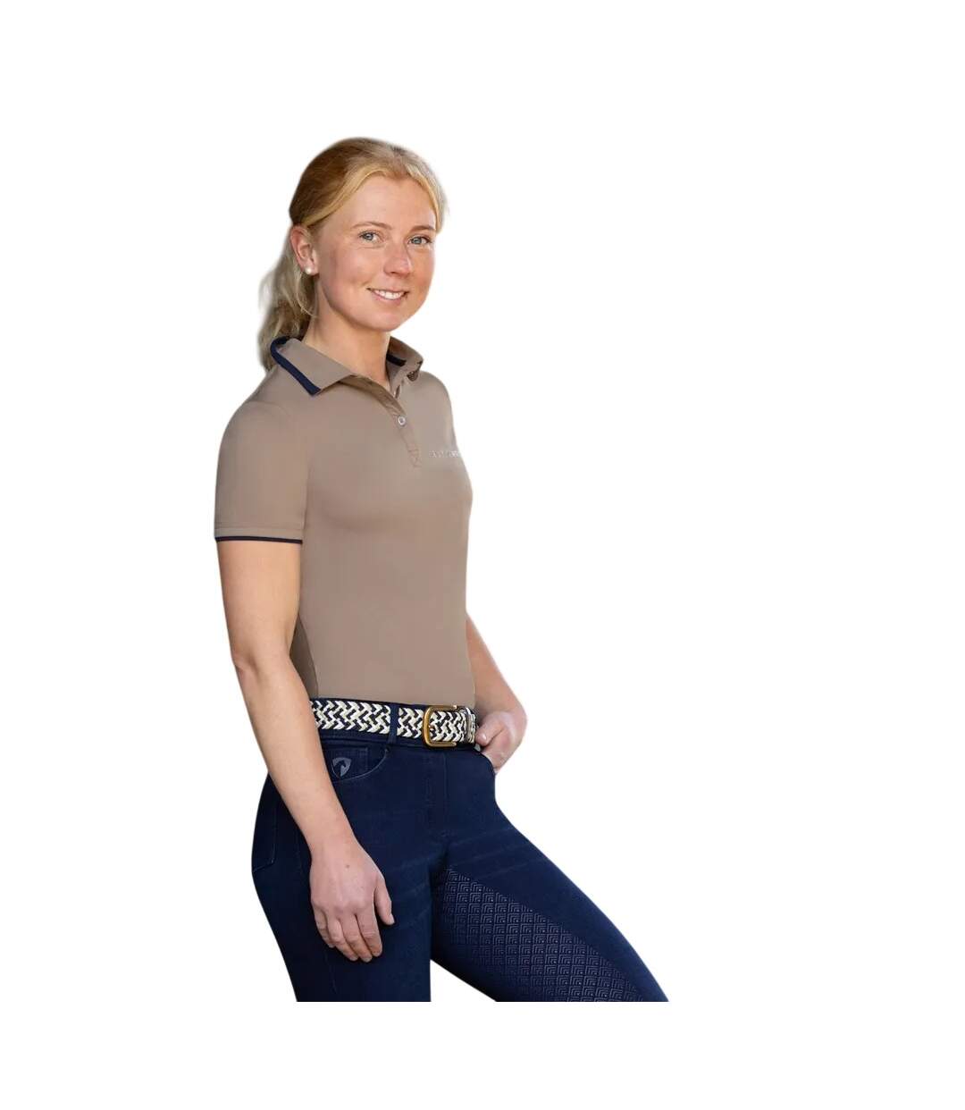 Womens/ladies Elevate Style Polo Shirt Fossil Navy Hy-4