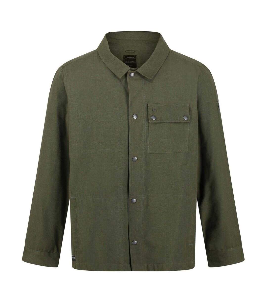 Chemise Manches Longues Motif/style Uni Jayden Homme Vert Kaki Regatta-1