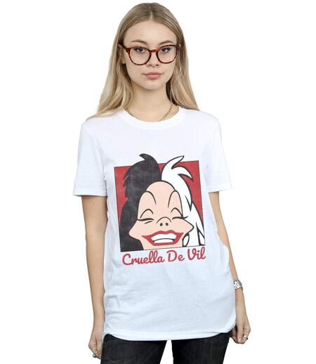 Disney - T-shirt CRUELLA DE VIL CROPPED HEAD - Femme (Blanc) - UTBI16687