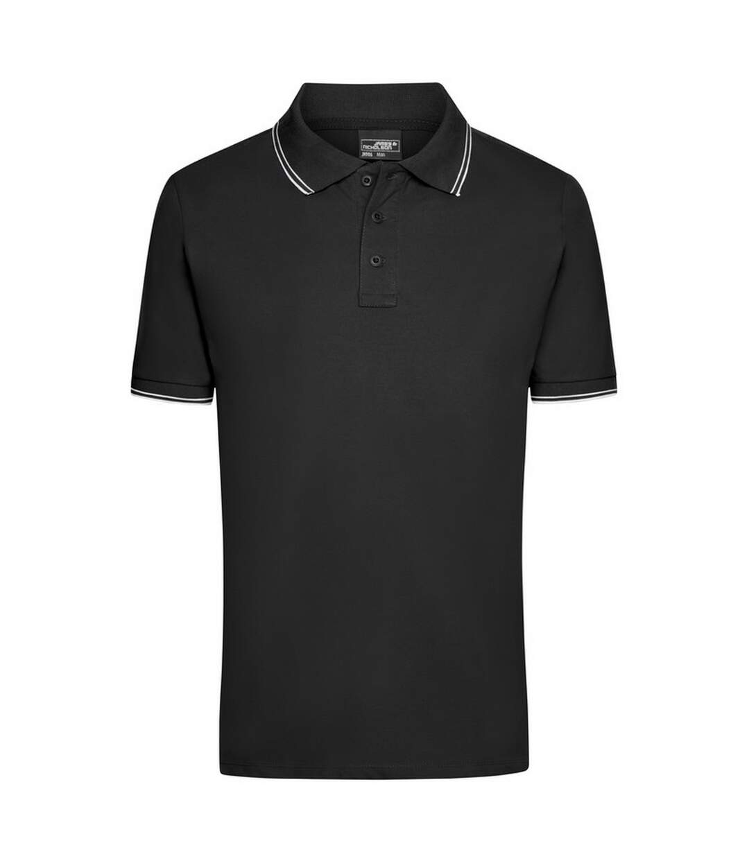 Polo Homme Noir Blanc James And Nicholson-1
