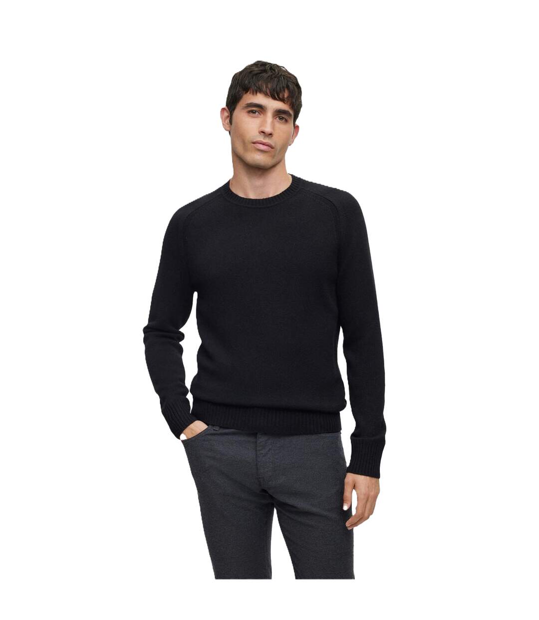 Sweat Manches Longues Raglan Homme Noir Boss-4