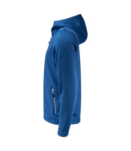 Mens Layback Hoodie Bright Blue Printer RED