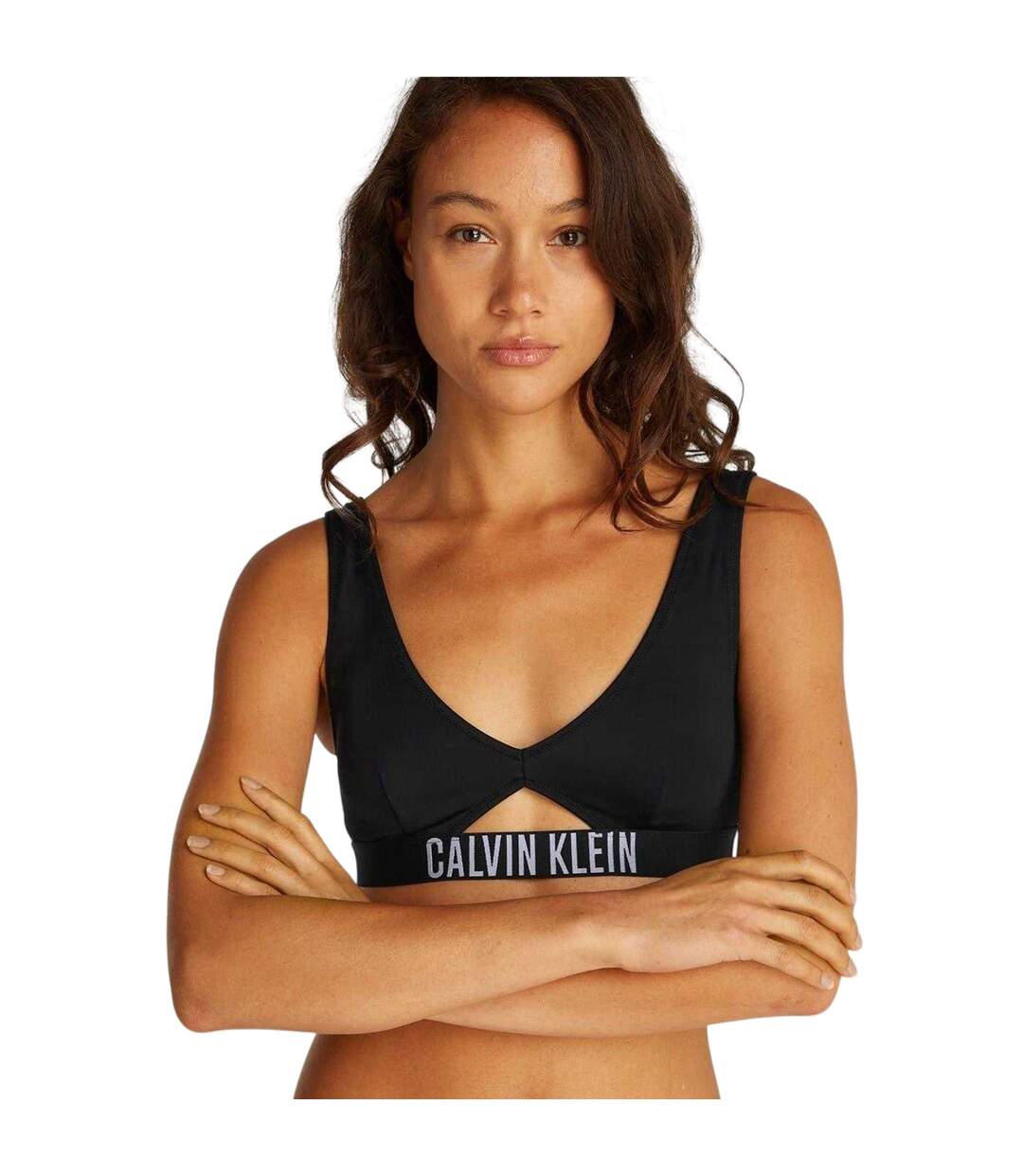 Haut De Maillot De Bain Motif/style Découpé Femme Noir Calvin Klein-4