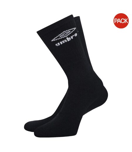 Pack of 3  Mens logo crew socks  black Umbro