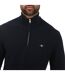 Mens textured cotton half zip jumper blue Gant-3