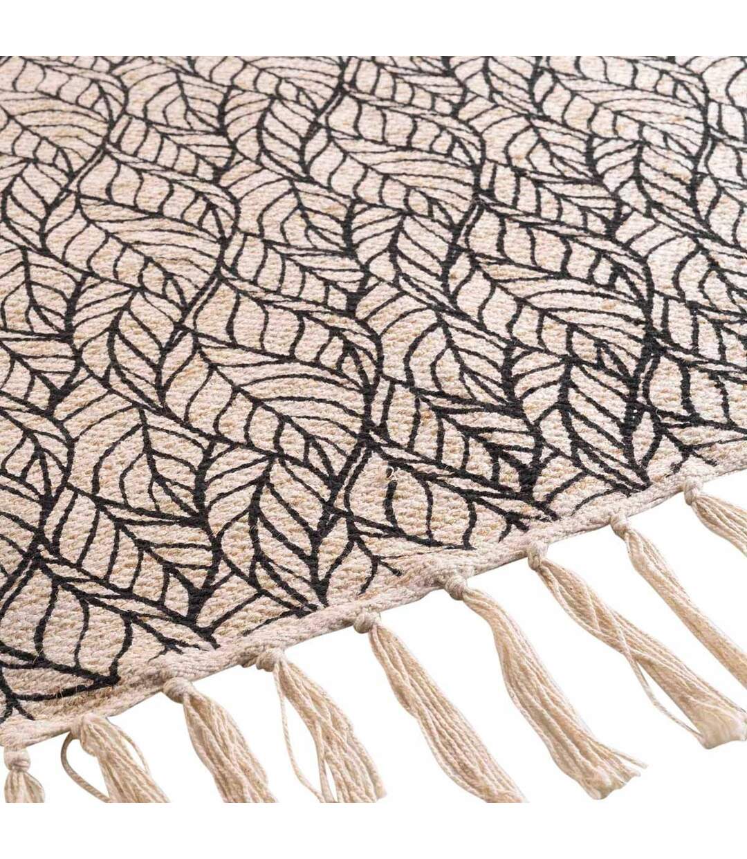 Tapis Déco à Franges Kalinda 60x90cm Noir-2