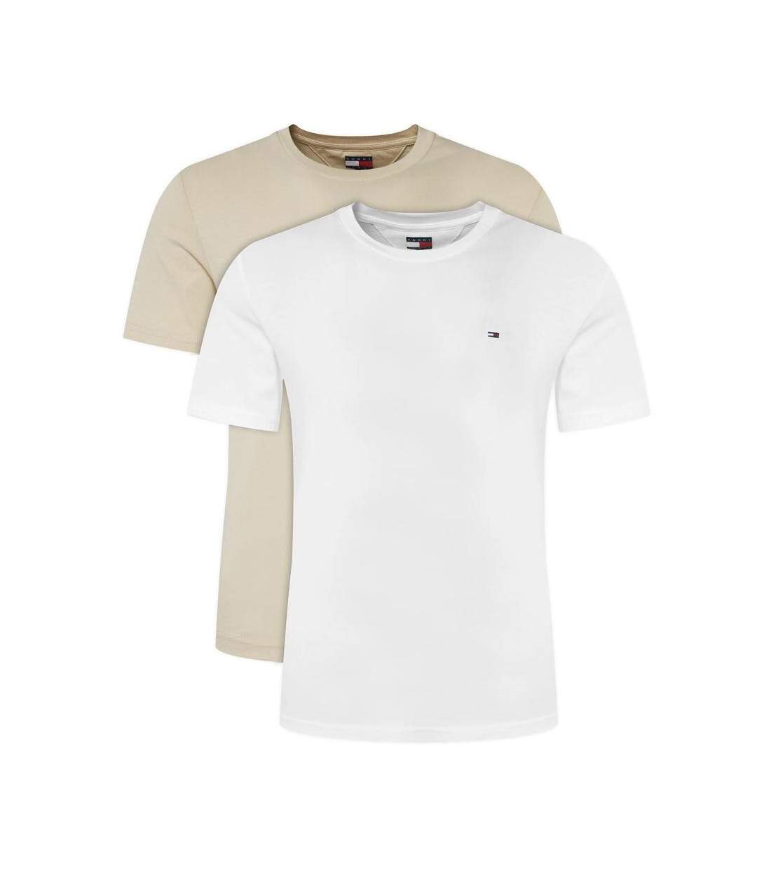 Lot de 2 t-shirt beige/blanche homme tommy hilfiger dm0dm20687-1