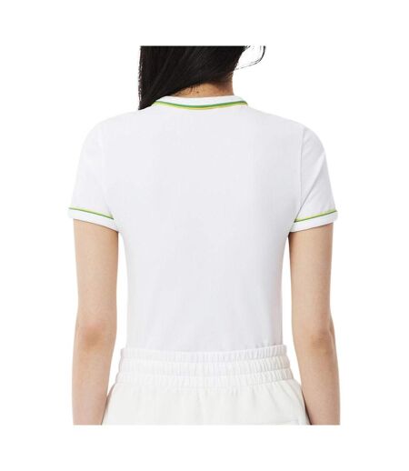 T-shirt blanc femme lacoste contrast accent