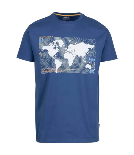T-shirt Manches Courtes Motif/style Topographique Chera Homme Bleu Indigo Imprimé Graphique Trespass