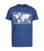 T-shirt Manches Courtes Motif/style Topographique Chera Homme Bleu Indigo Imprimé Graphique Trespass-1